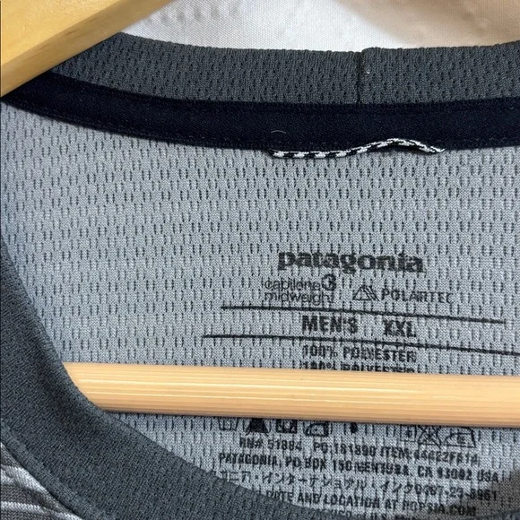 Patagonia Baselayer Mens M Capilene 3 Midweight Crew Polartec Stripe - Picture 3 of 5